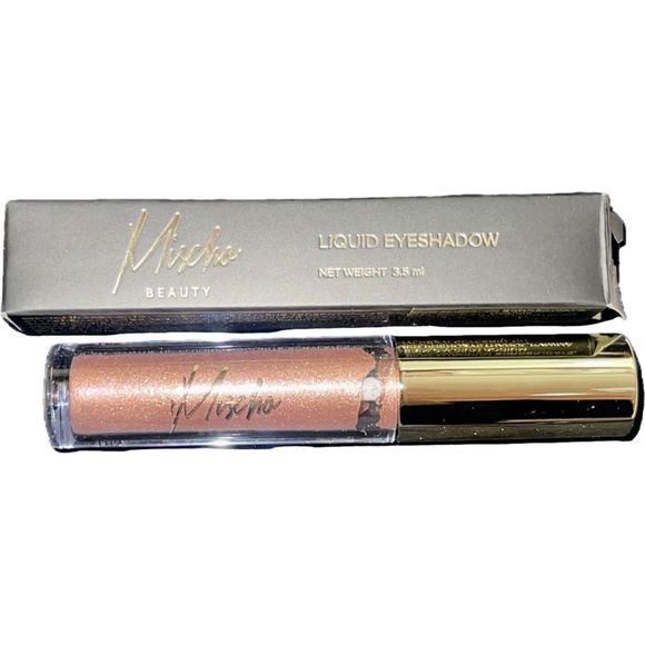 Mischo Beauty Liquid Eyeshadow Cream/Gold Pink Gold Glitter 3.5ml NIB - Picture 3 of 12
